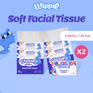 Wippie 3ply Premium Facial Tissue - 2 Bags Grande Premium Size (4 x 960 Pulls)