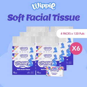 Wippie 3ply Premium Facial Tissue - 6 Bags Grande Premium Size (4 x 2880 Pulls)