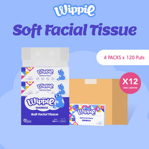 Wippie 3ply Premium Facial Tissue - 12 Bags Grande Premium Size (4 x 5760 Pulls)