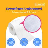 Wippie Premium Embossed Soft Toilet Tissue Household Essentials - 2 Bags (4ply x 1520 Sheets)
