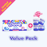 Wippie Ultra Soft & Strong 4ply Toilet Paper Individually Wrapped - 1 Bag + [ FREE 4 Rolls ]