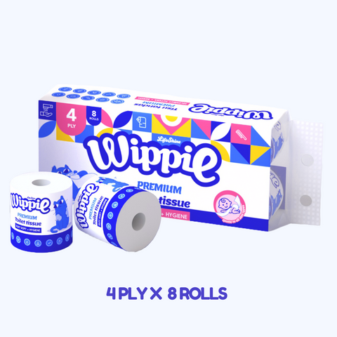 Wippie Ultra Soft & Strong Toilet Paper Individually Wrapped - (1-Bag / 2-Bags / 3-Bags / 8-Bags )