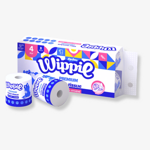 Wippie Ultra Soft & Strong 4ply Toilet Paper Individually Wrapped - 1 Bag + [ FREE 4 Rolls ]