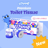 Wippie Ultra Soft & Strong Toilet Paper Individually Wrapped - 1 Bag (4ply x 1520 Sheets)